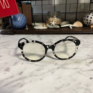 Zenni eyeglass frames!  Chic Black and clear Patterned frames